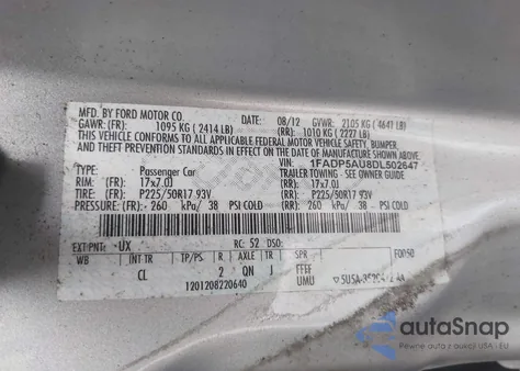 2013 Ford C-Max Hybrid Se z USA, uszkodzony, nr VIN 1FADP5AU8DL502647